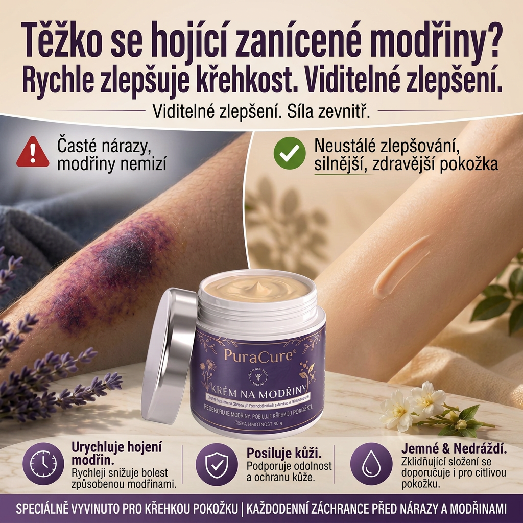 🪻 100 000+ PRODANÝCH KUSŮ 💁‍♀️ – PuraCure® Krém na modřiny a posílení pokožky