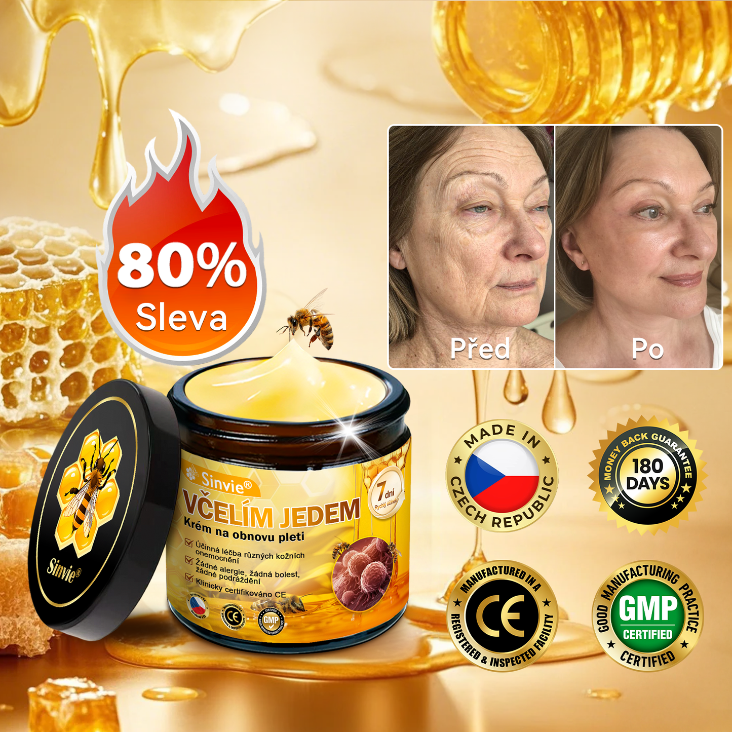 🌿 Sinvie® Krém na obnovu pleti s včelím jedem(👨‍⚕‍CE schváleno)