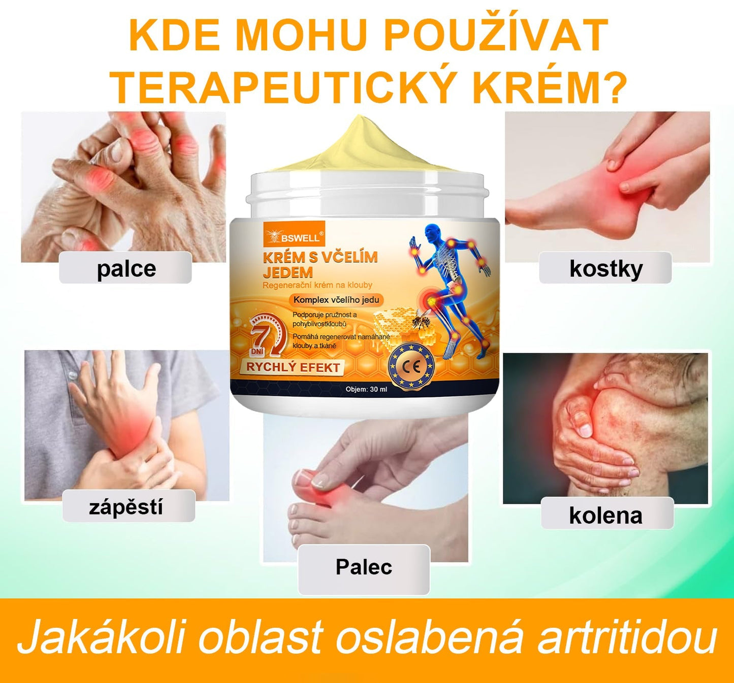 BSWELL® krém s včelím jedem pro regeneraci kloubů 🏃‍♀️ (extrakt z novozélandských včel – vyvinutý speciálně pro lidi s problémy s klouby a bolestí kloubů)